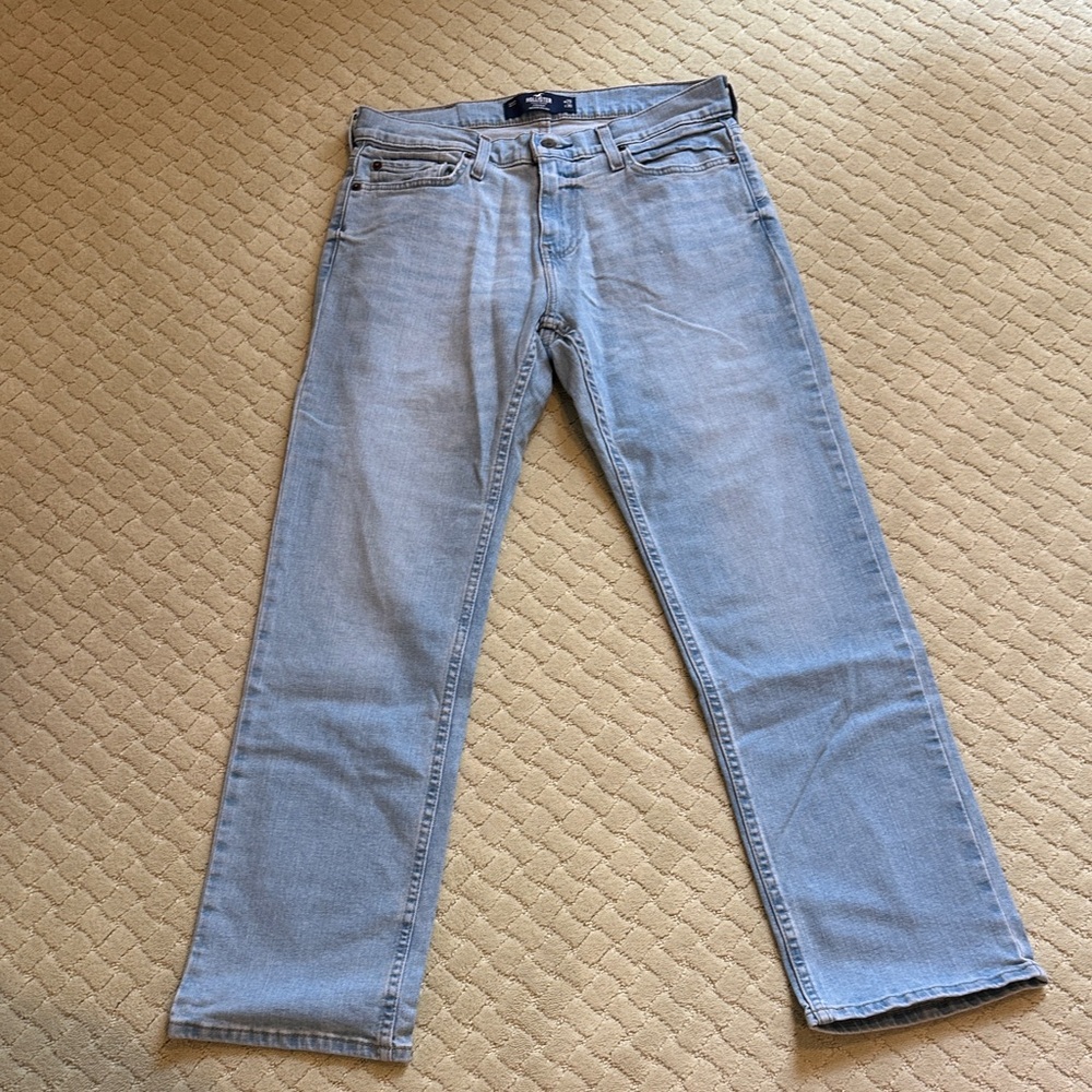 Hollister Classic Light Blue Straight Jeans for Men